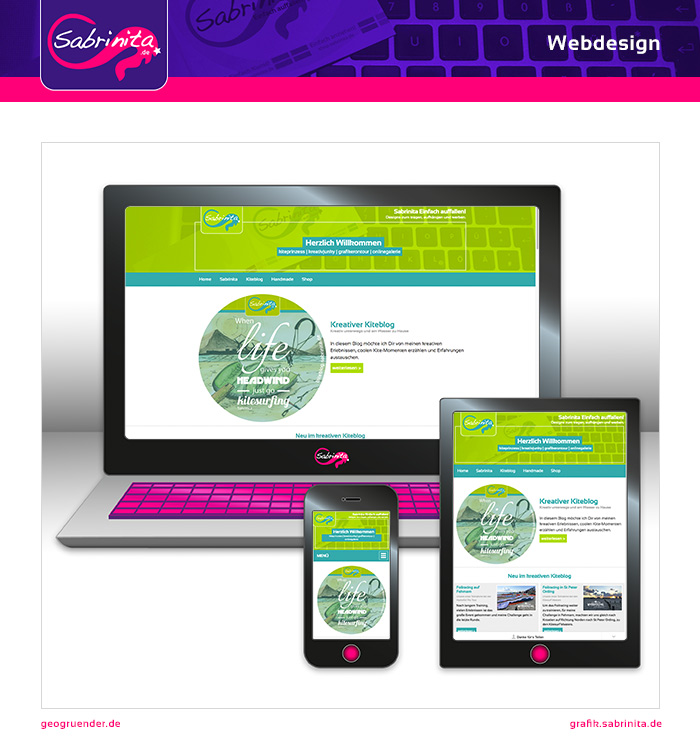 Webdesign - kreativer Kiteblog - Startseite - Responsive