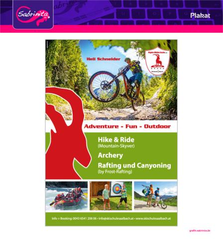 Plakat A1 für das Sommerangebot der Alpin Skischule Saalbach- Hinterglemm, Kaprun